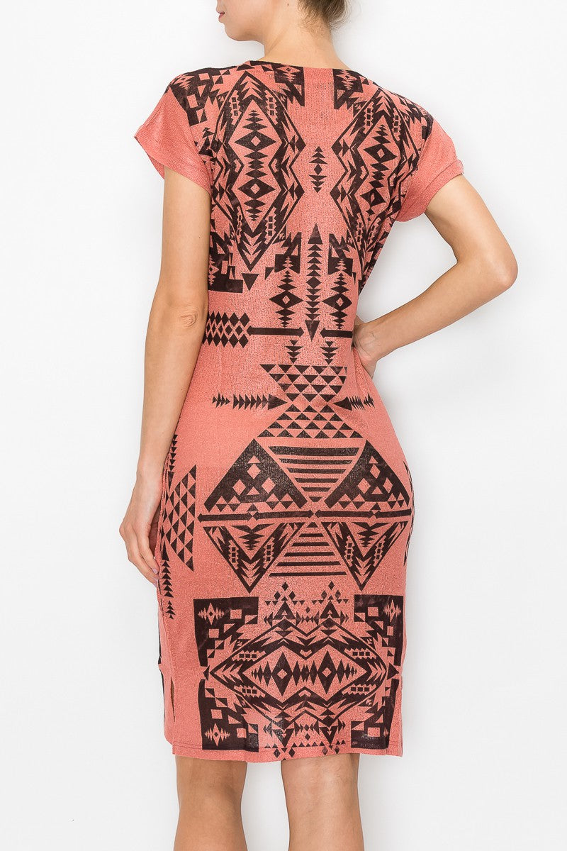 Coralia Aztec Knit Dress