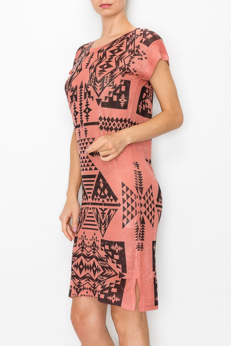 Coralia Aztec Knit Dress