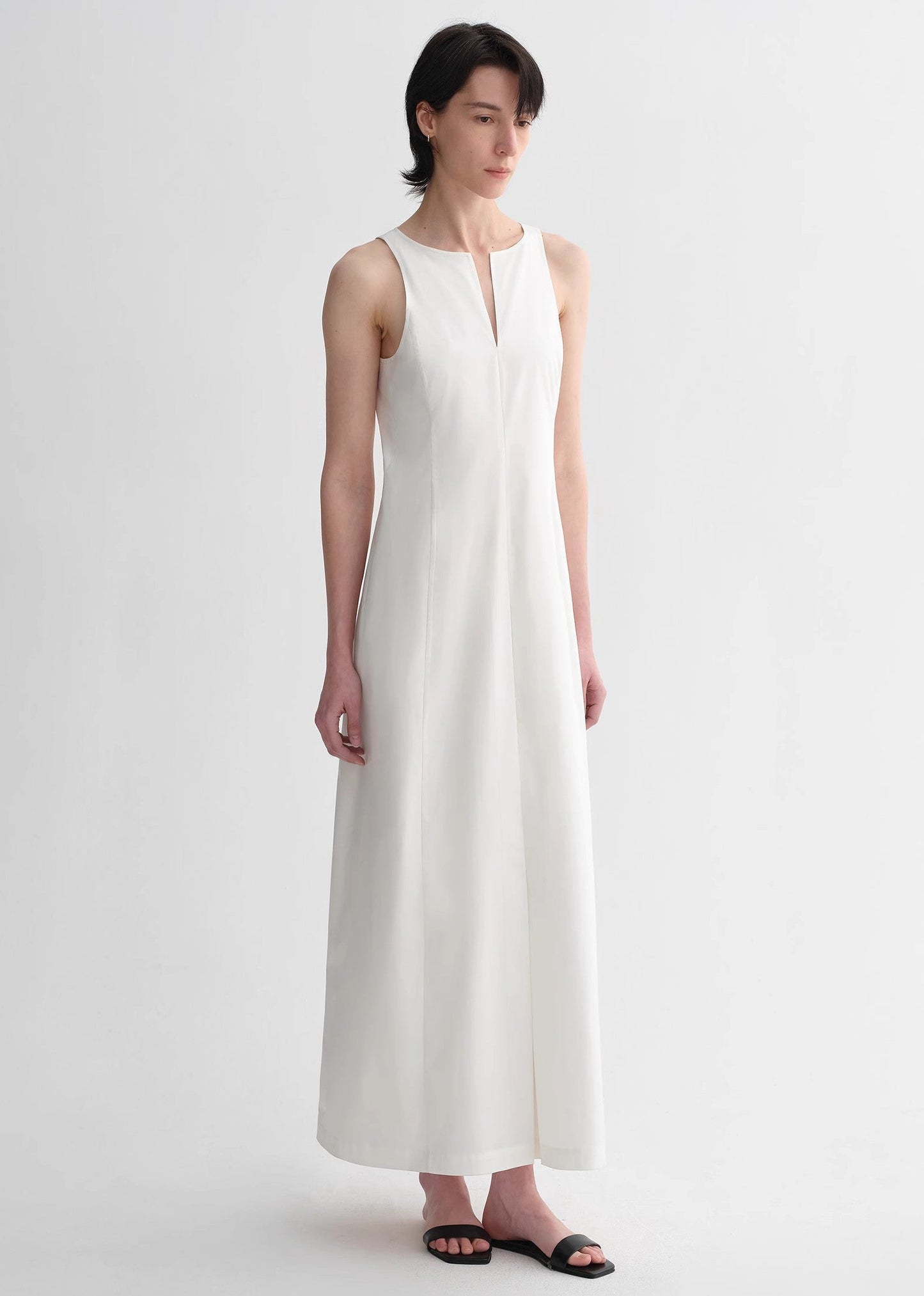 Aeressa Cocoon‑Line Pleated Dress