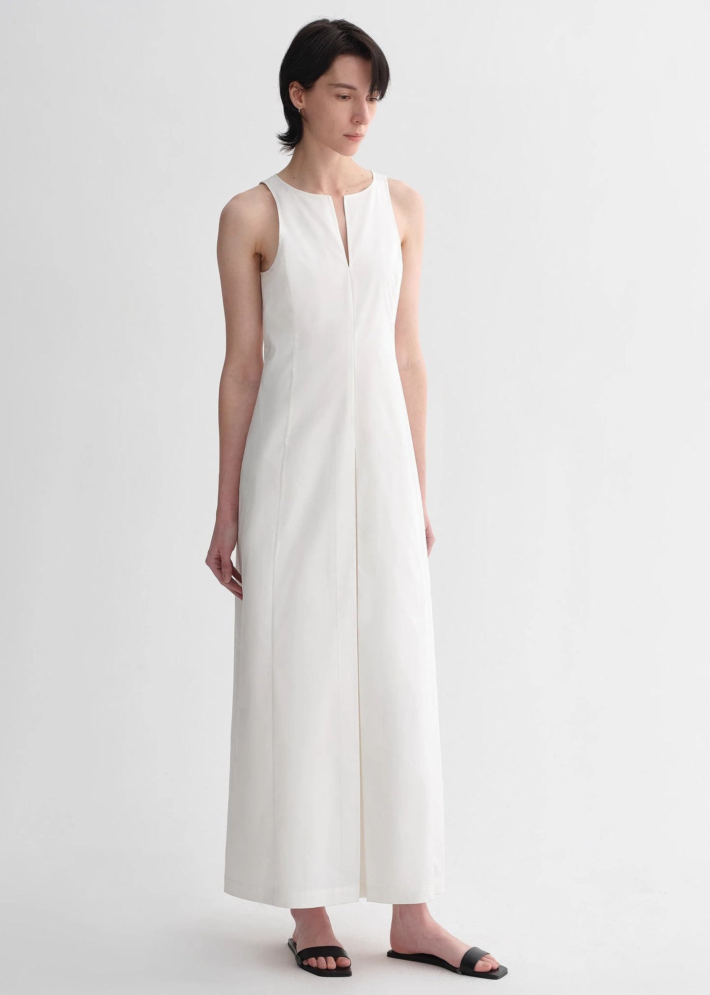 Aeressa Cocoon‑Line Pleated Dress