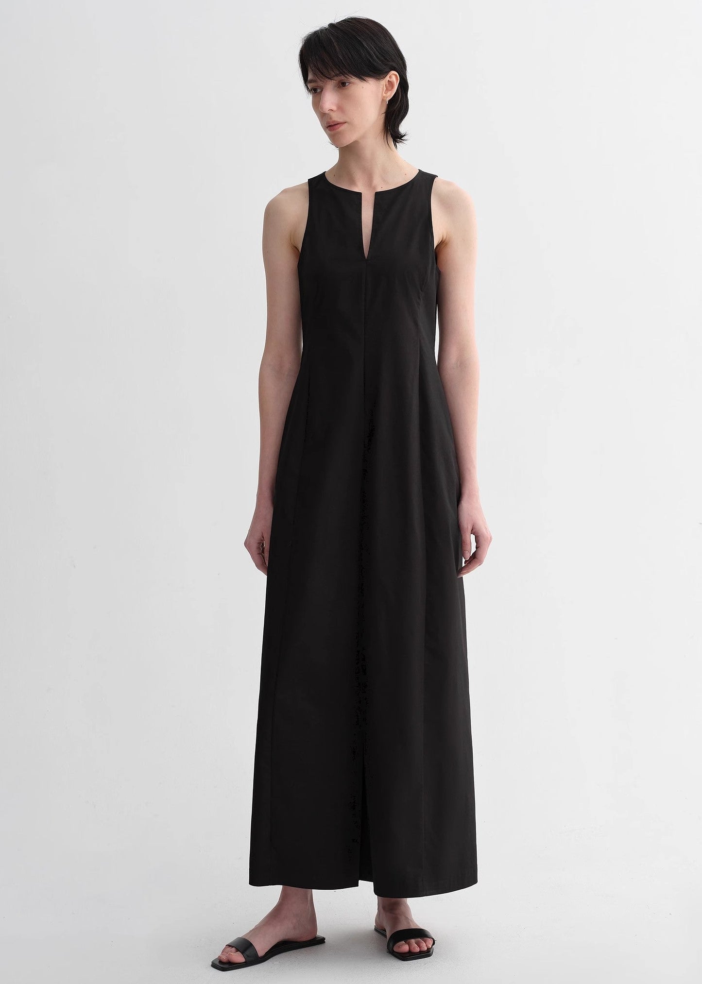 Aeressa Cocoon‑Line Pleated Dress