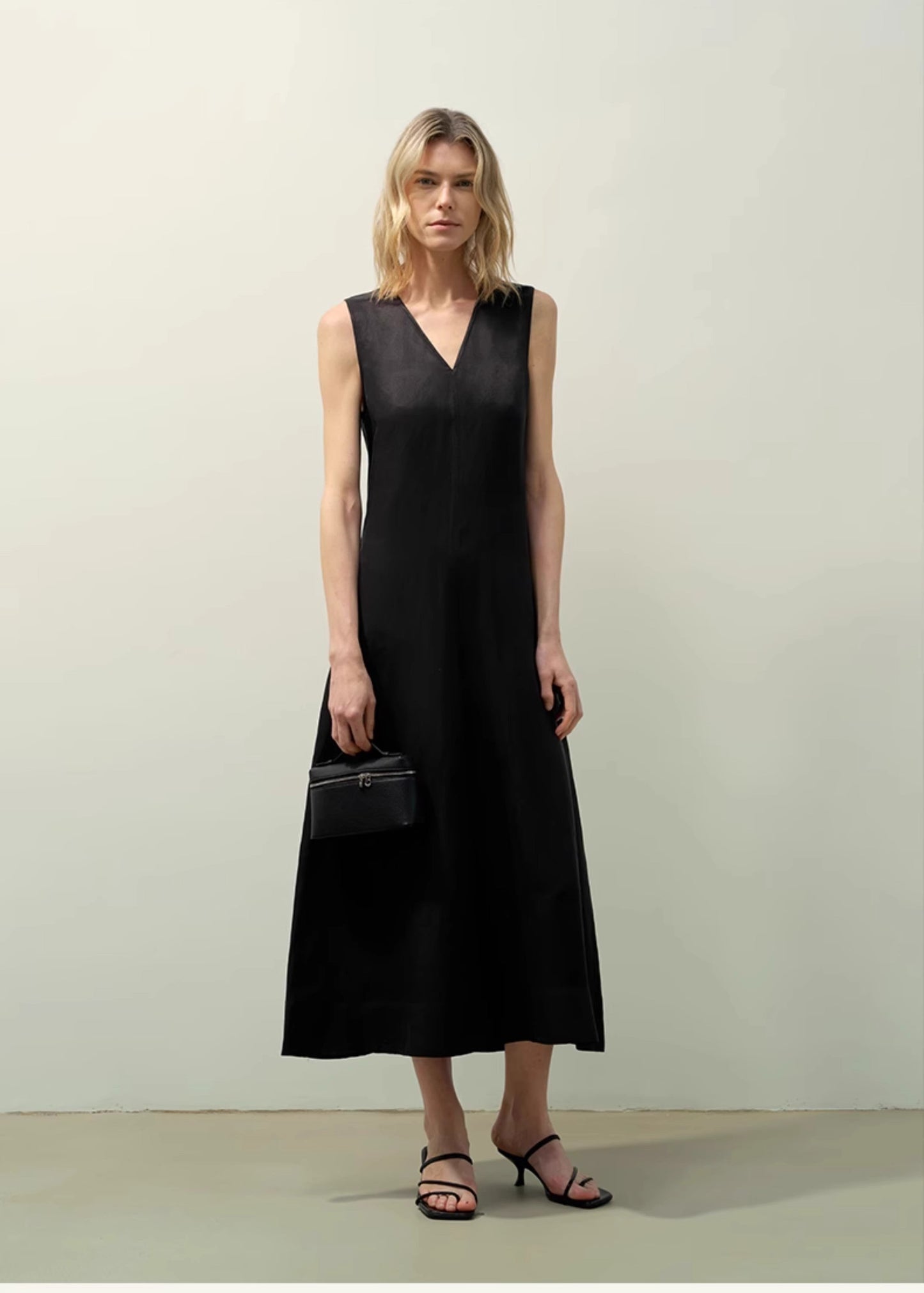 Aurevae Cupro‑Linen A‑Line Dress