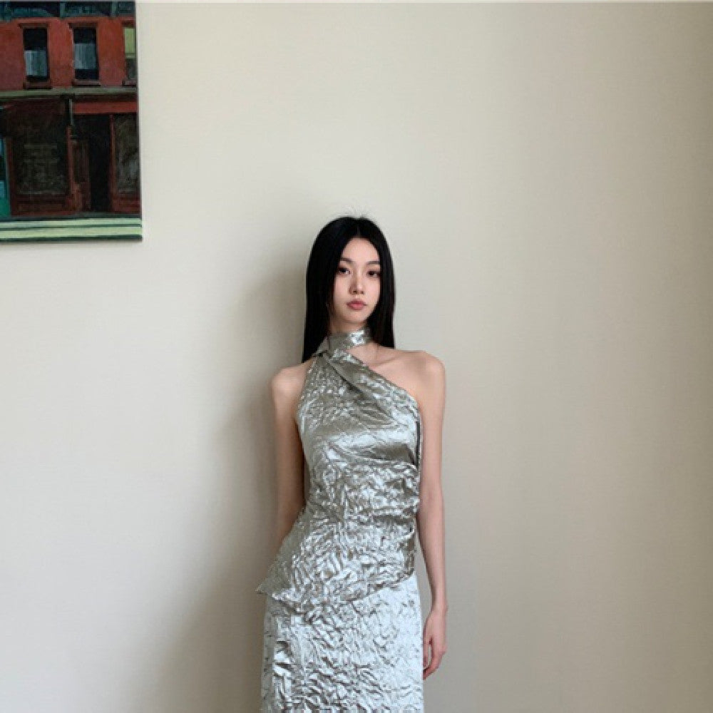 Textured Satin Elegance Dress