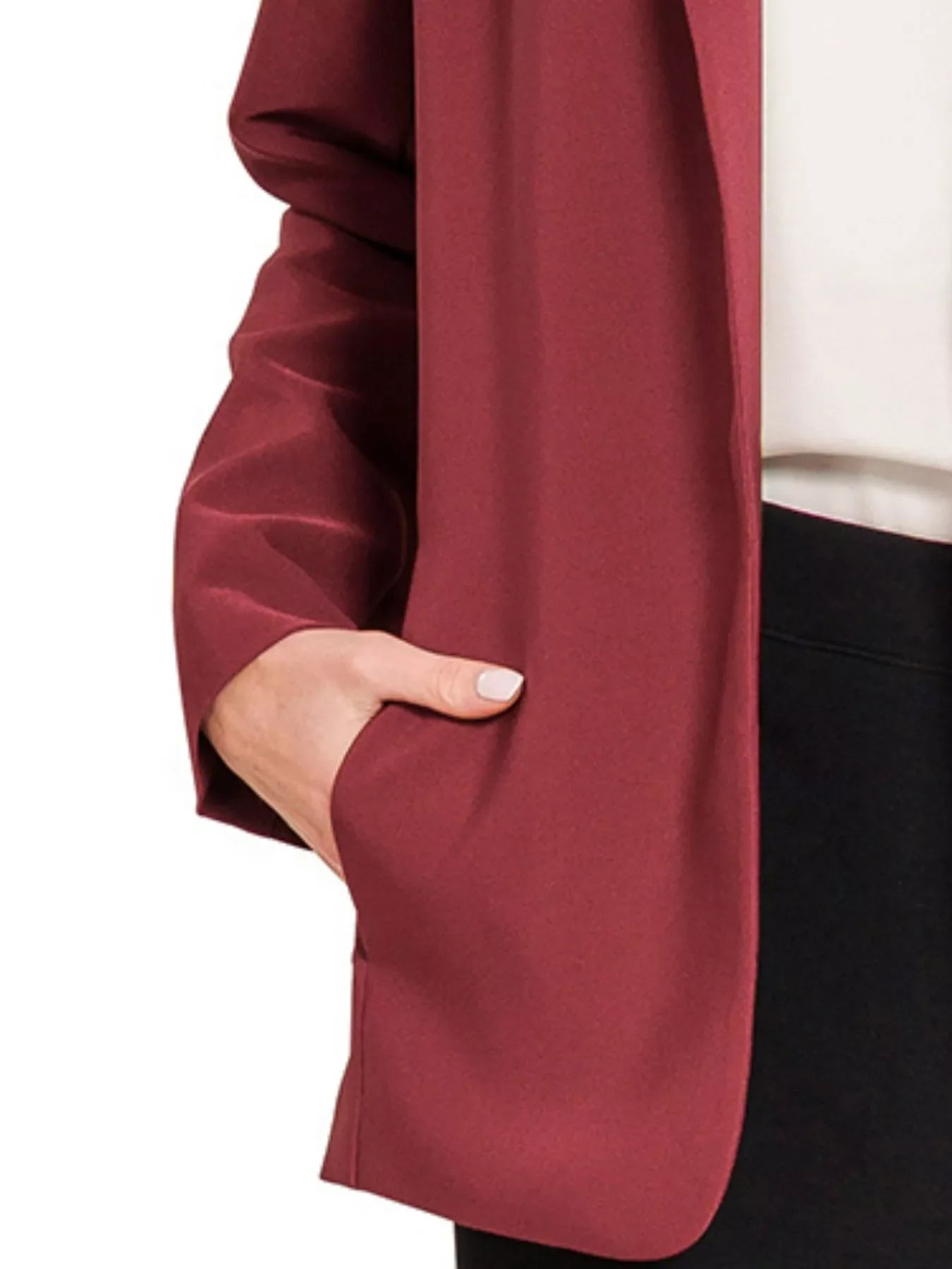 Zenana Woven Long Sleeve Blazer With Lining