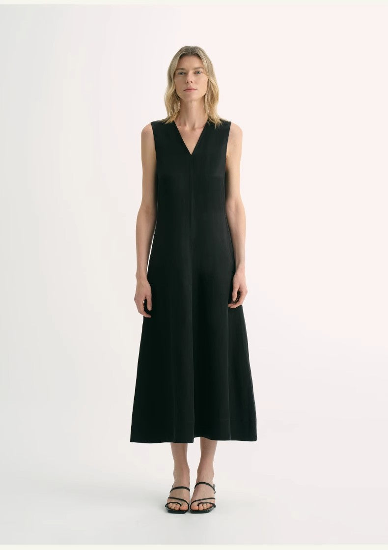 Aurevae Cupro‑Linen A‑Line Dress