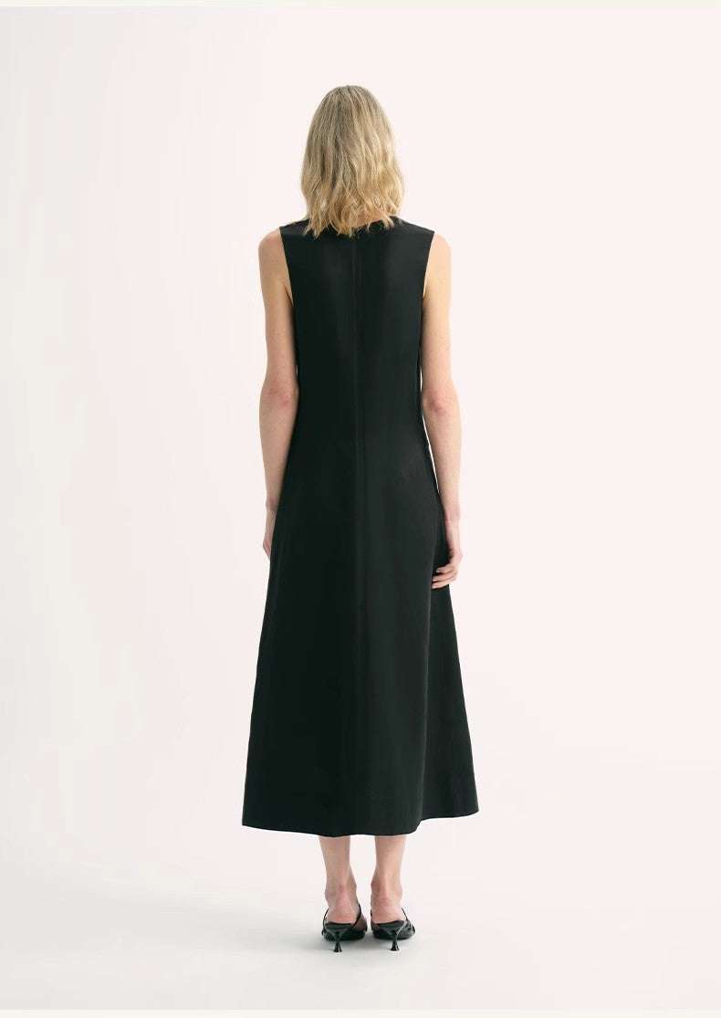 Aurevae Cupro‑Linen A‑Line Dress