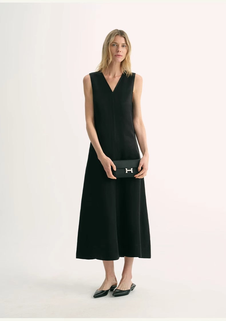 Aurevae Cupro‑Linen A‑Line Dress