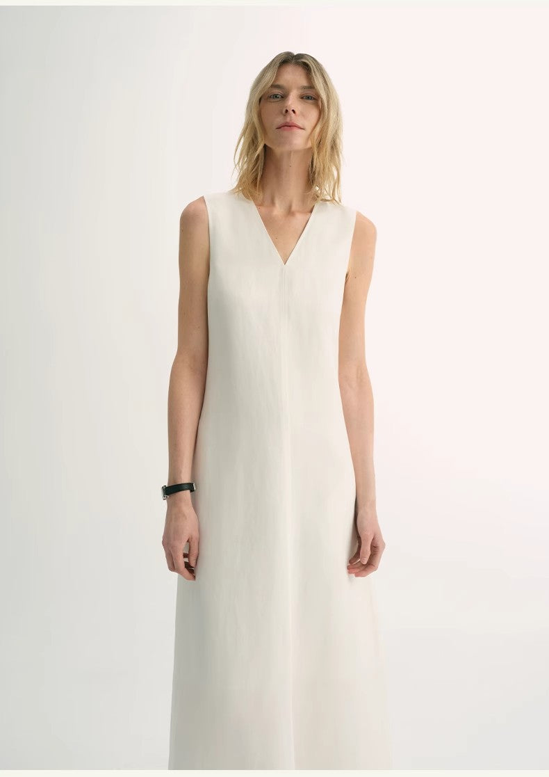 Aurevae Cupro‑Linen A‑Line Dress