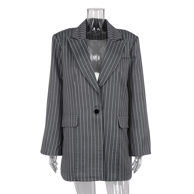 Striped Blazer & Skirt Suit Two-piece Suit