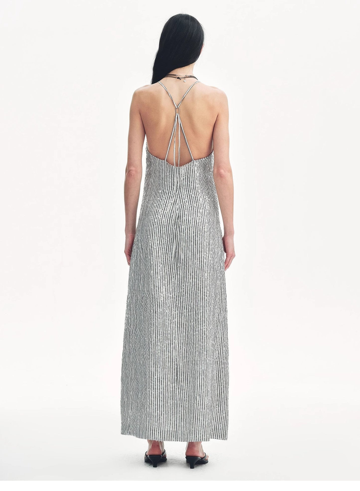 Astrenya Sequin Linen Maxi Dress