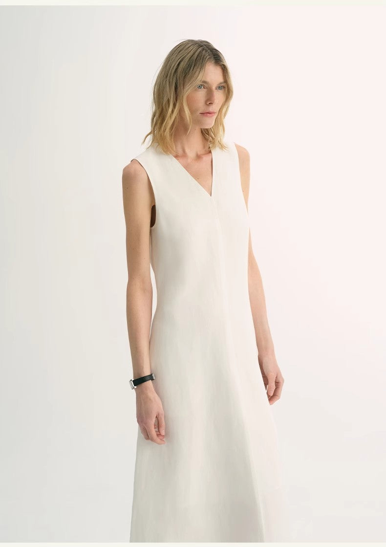 Aurevae Cupro‑Linen A‑Line Dress