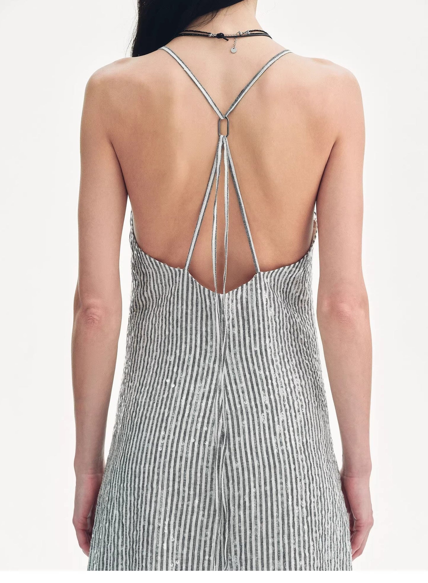 Astrenya Sequin Linen Maxi Dress
