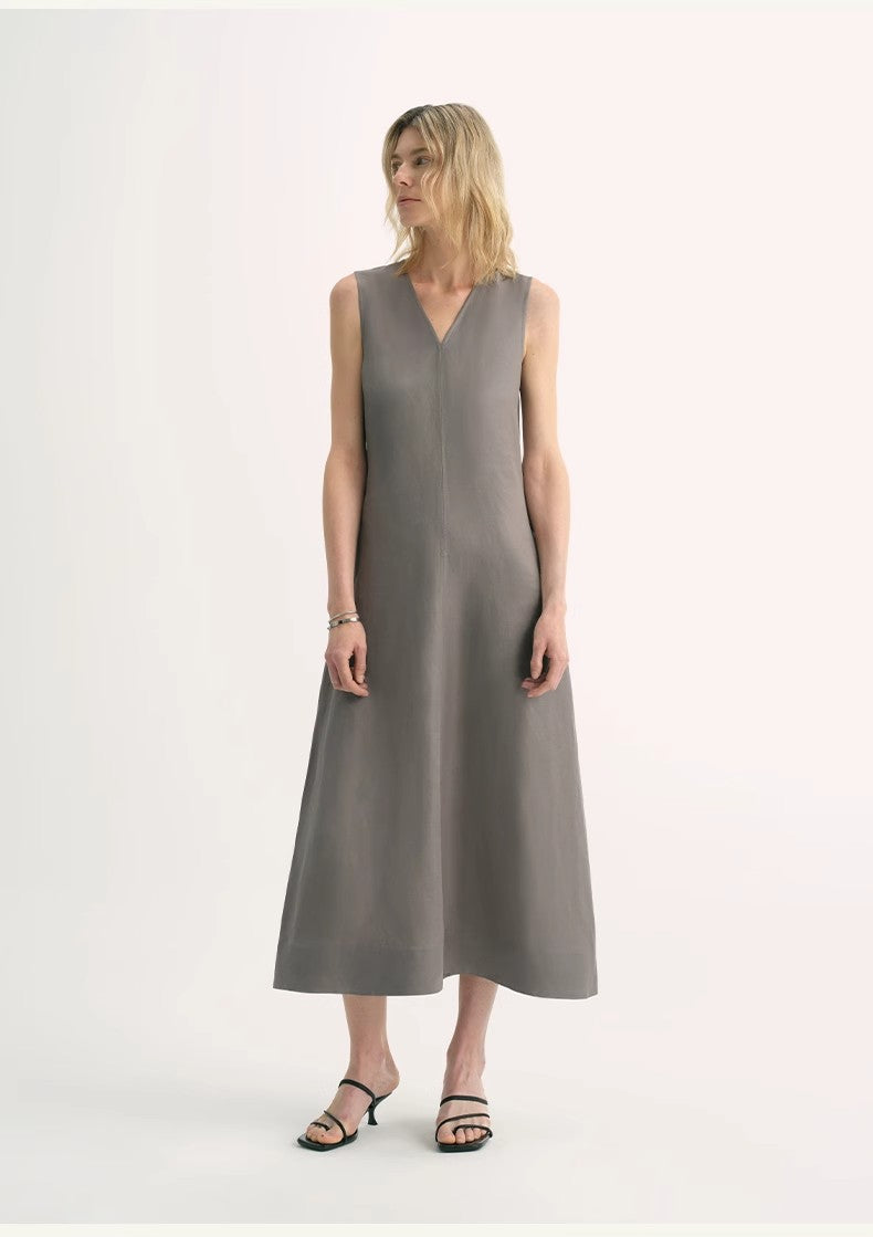 Aurevae Cupro‑Linen A‑Line Dress