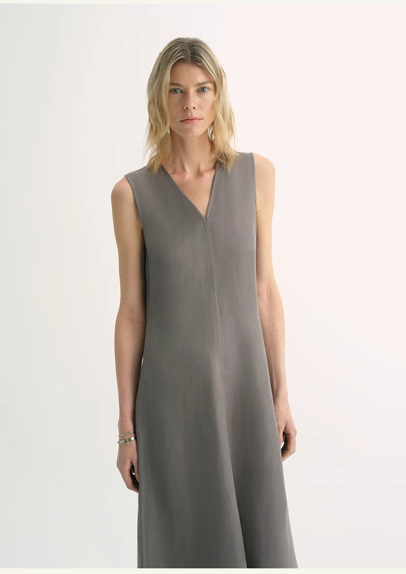 Aurevae Cupro‑Linen A‑Line Dress