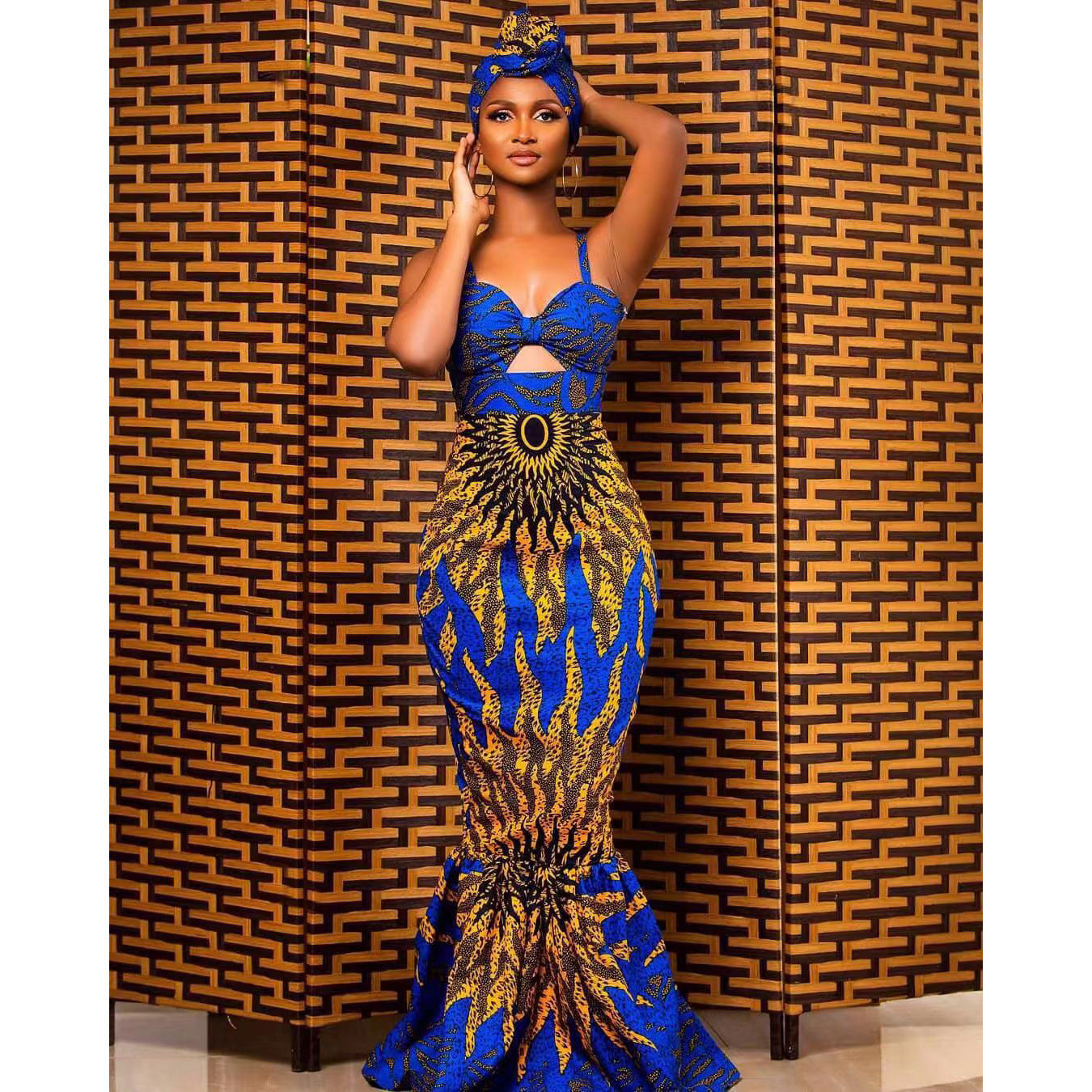 Pattern Splash Mermaid Dress
