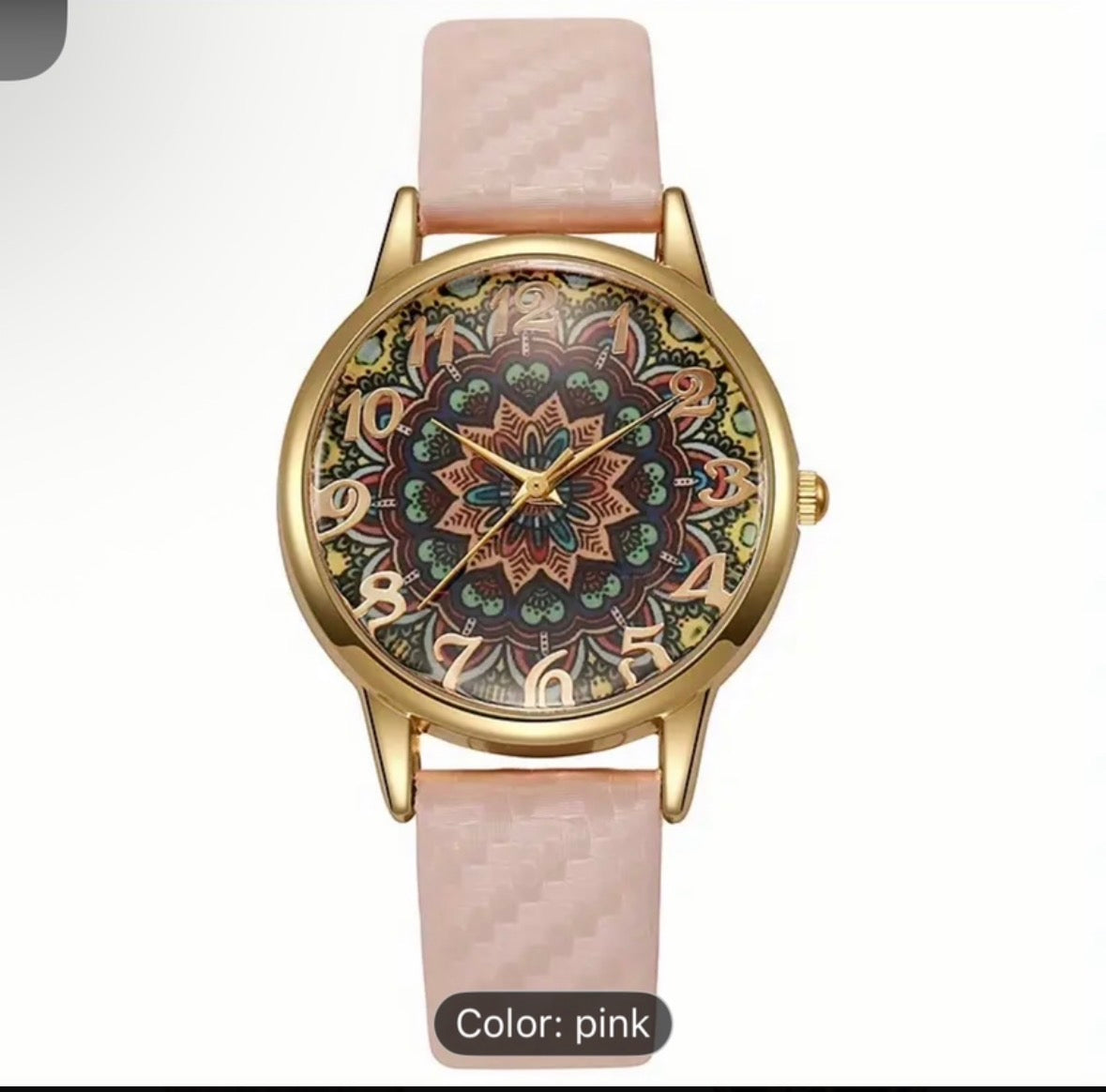 Bohemian style woman’s watch light pink