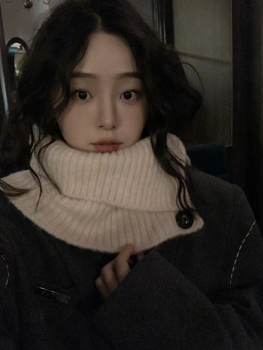 Ins Style Women's Autumn And Winter Solid Color Cold-proof Warm Scarf