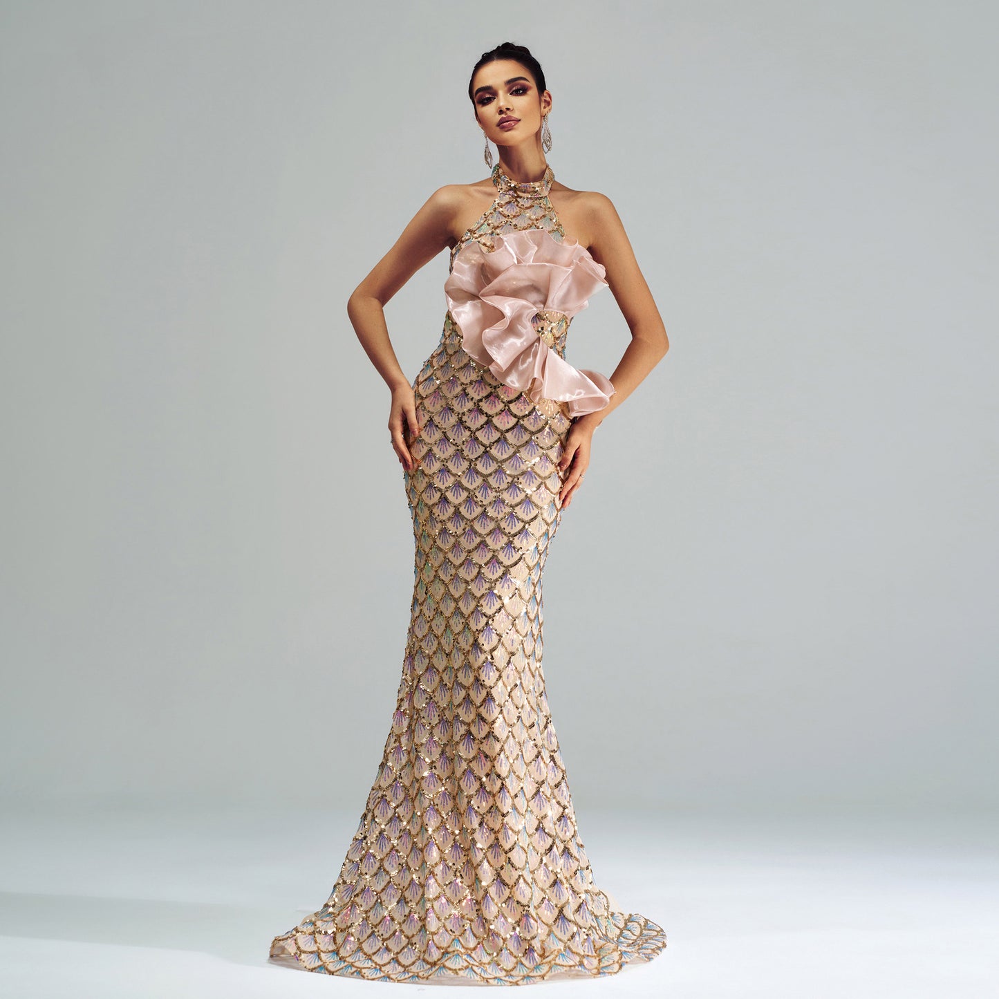 Champagne Sparkle Mermaid Gown