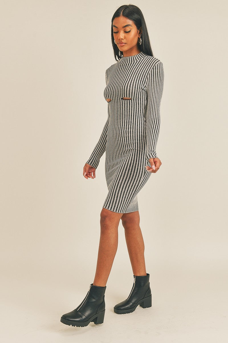 Sassy Curve Stripe Midi Dress
