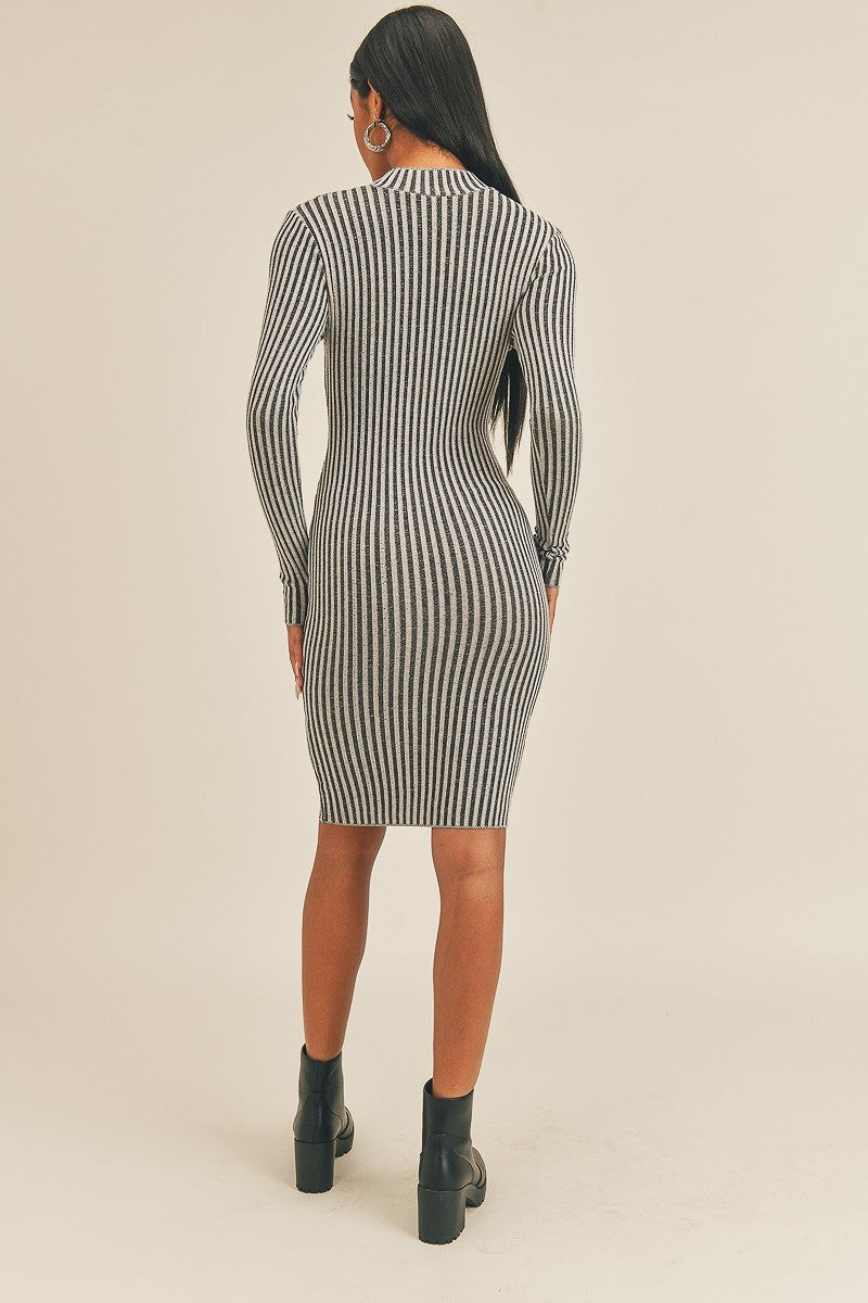 Sassy Curve Stripe Midi Dress
