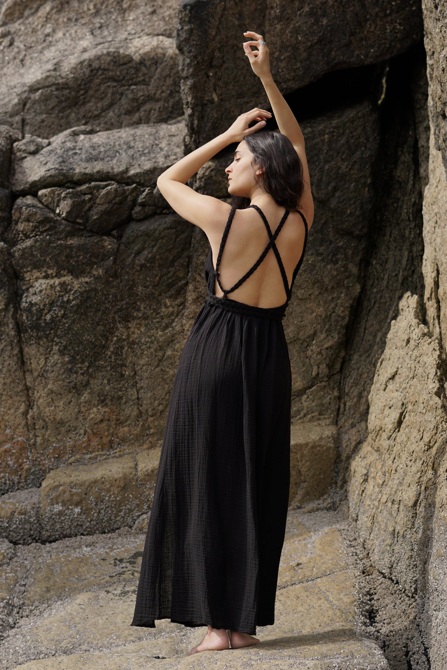 Elora Bohemian Organic Cotton Maxi Dress