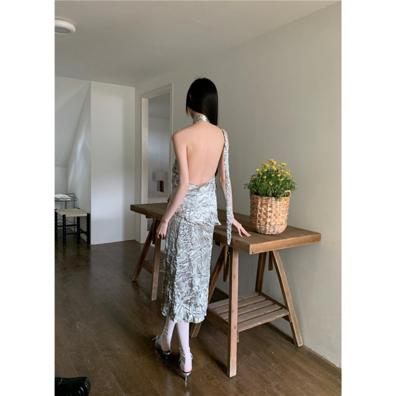 Textured Satin Elegance Dress