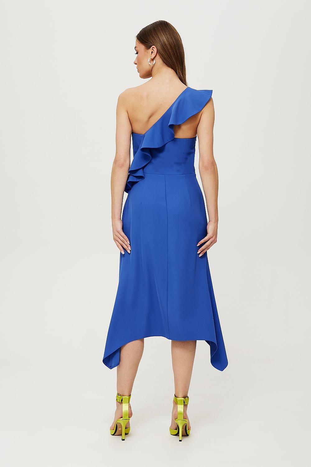 Ardeline One-Shoulder Wrap Dress with Ruffle