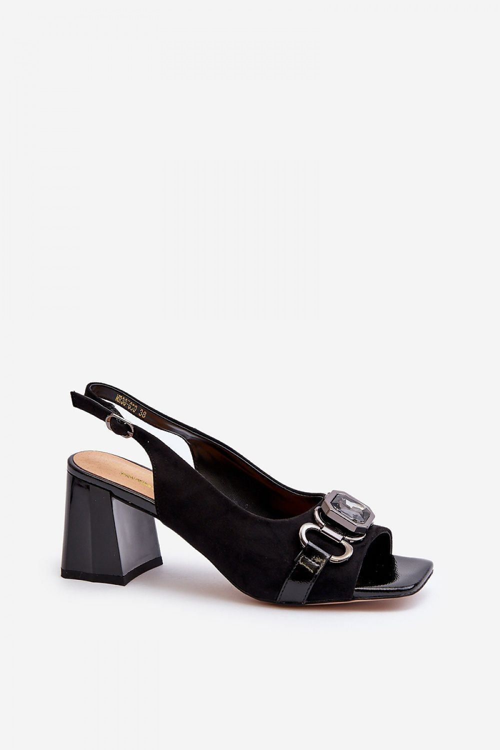 Mirellise Suede Heel Sandals with Detail