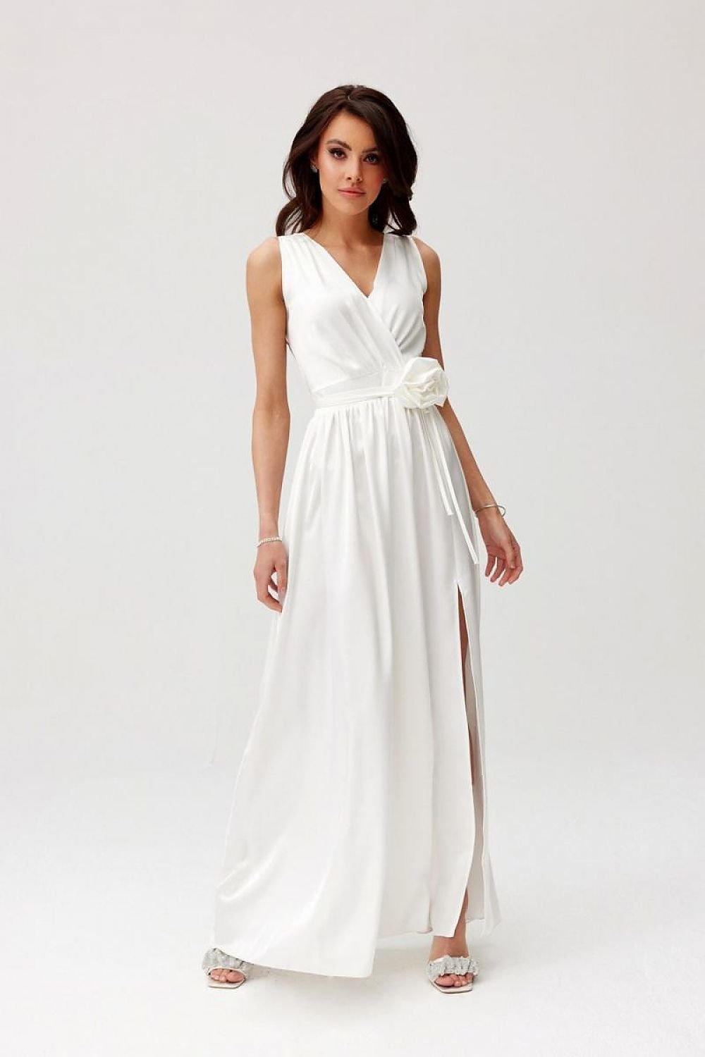 Aeravelle Satin Maxi Dress