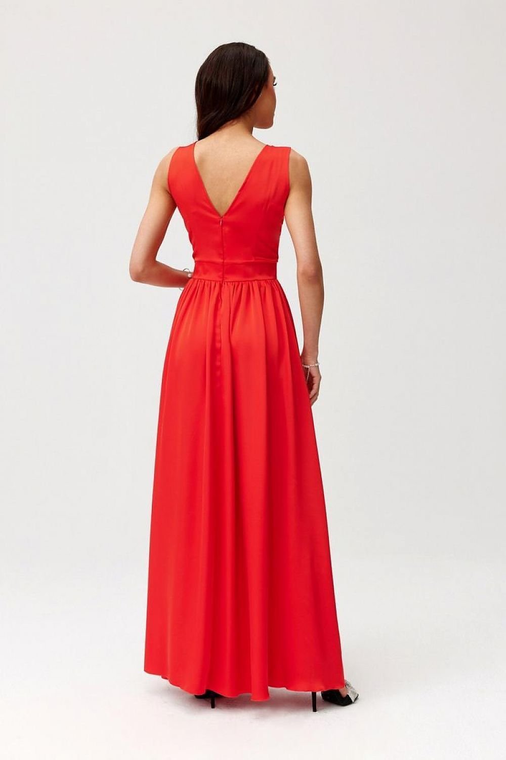 Elendra Satin Backless Maxi Dress