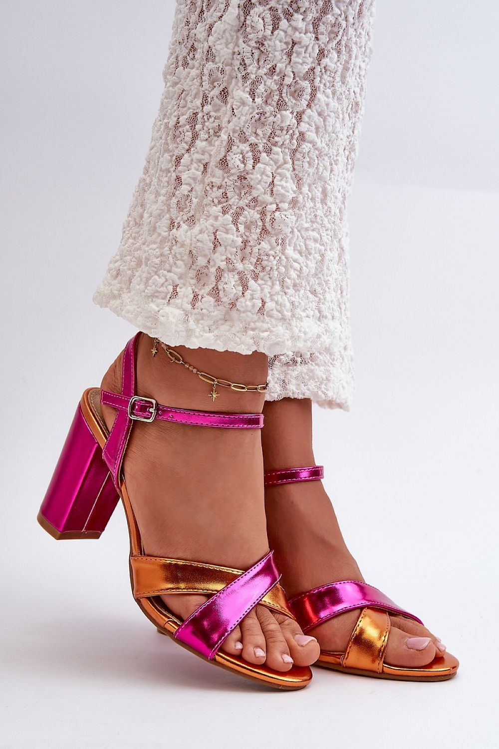 Rivella Cross-Strap Heeled Sandals