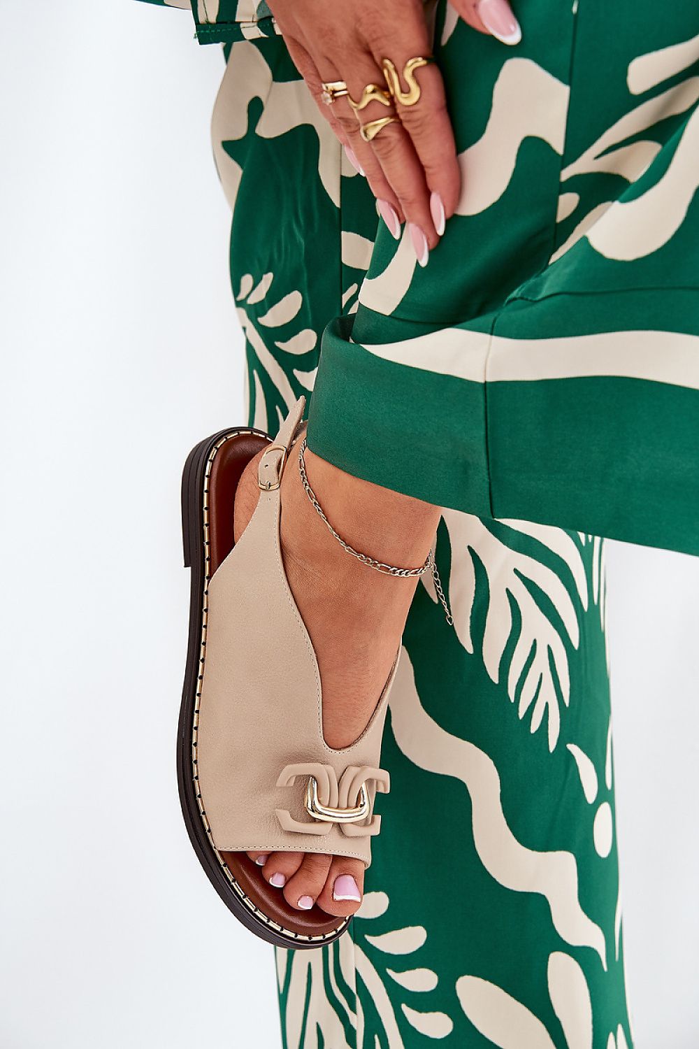 Almira Flat Eco-Leather Sandals
