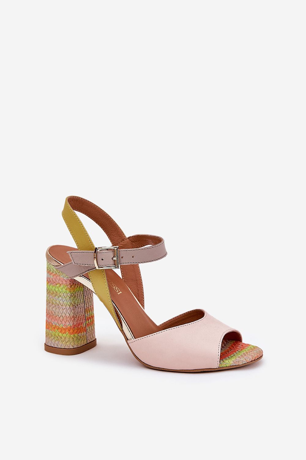 Loravine Block Heel Leather Sandals