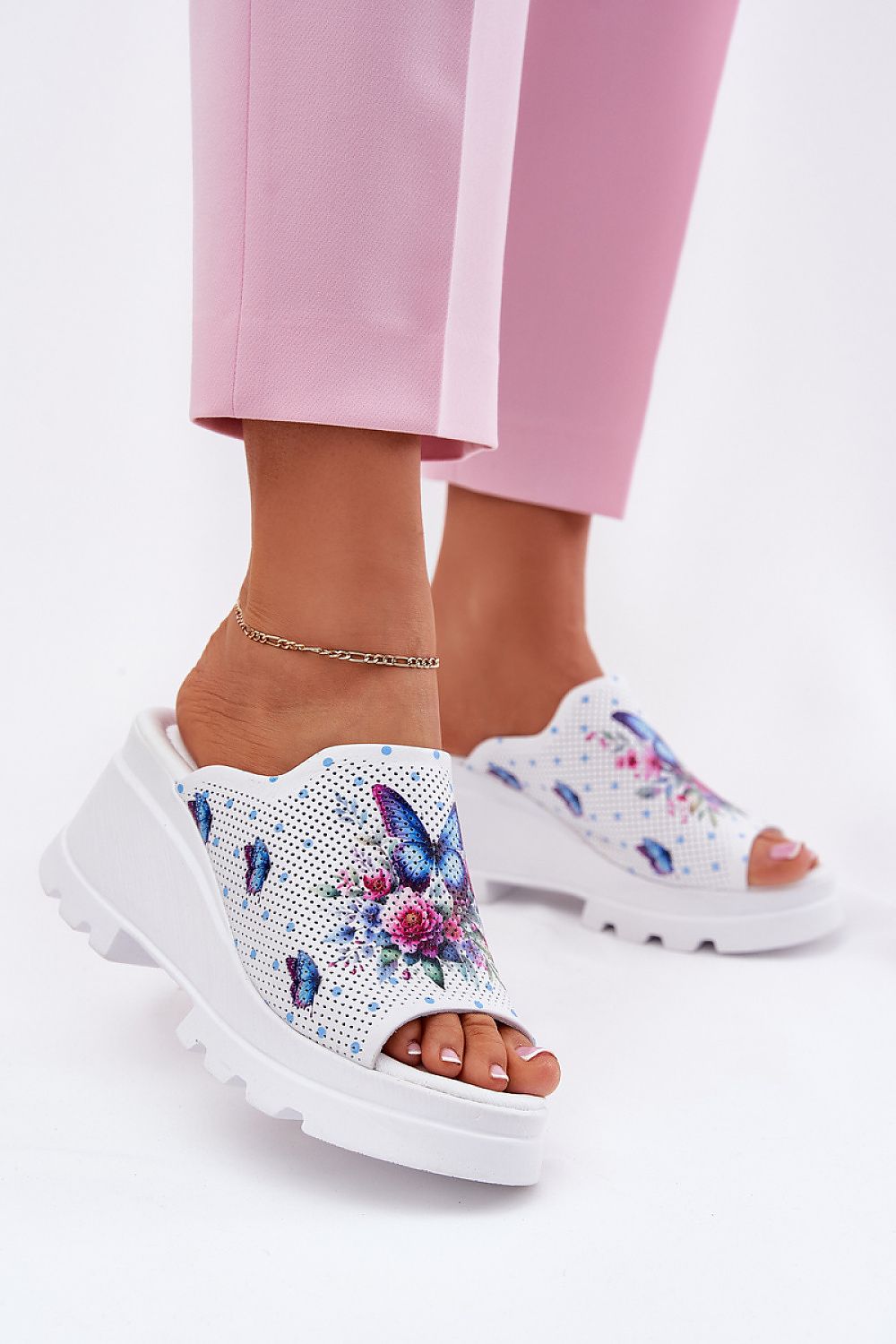 Melvarisse Geometric Wedge Leather Sandals