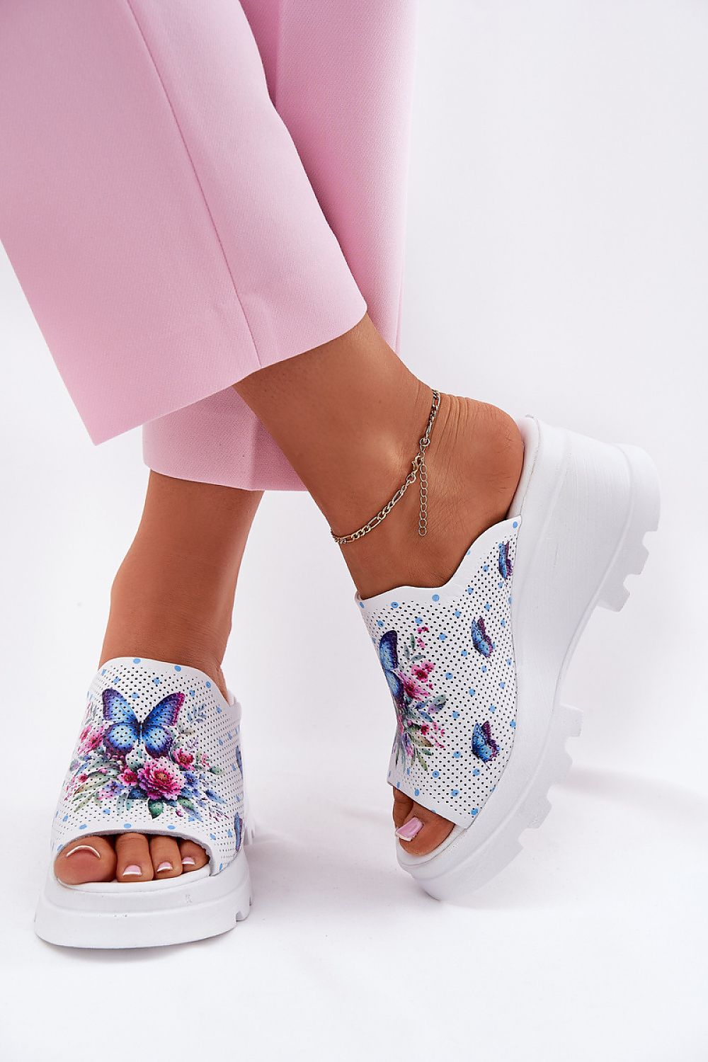 Melvarisse Geometric Wedge Leather Sandals