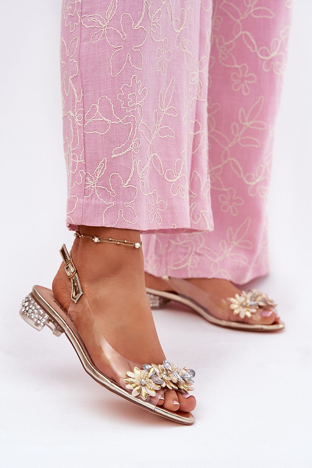 Aurecita Clear-Bloom Heel Sandals