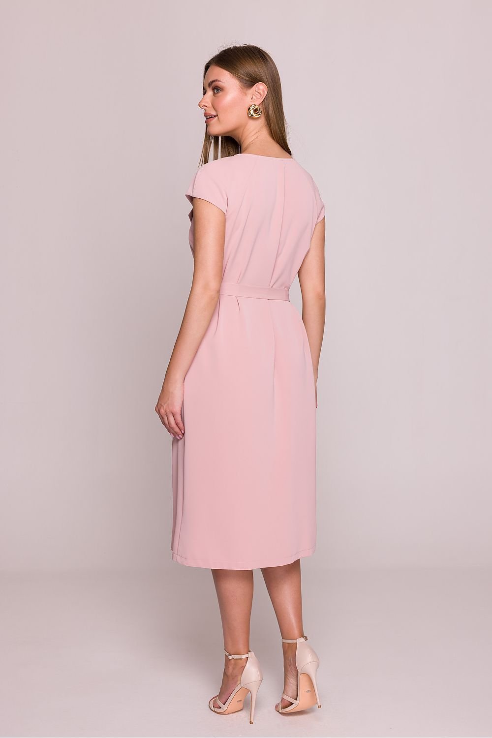 Lyvianne Midi Dress with Ruffled Neckline