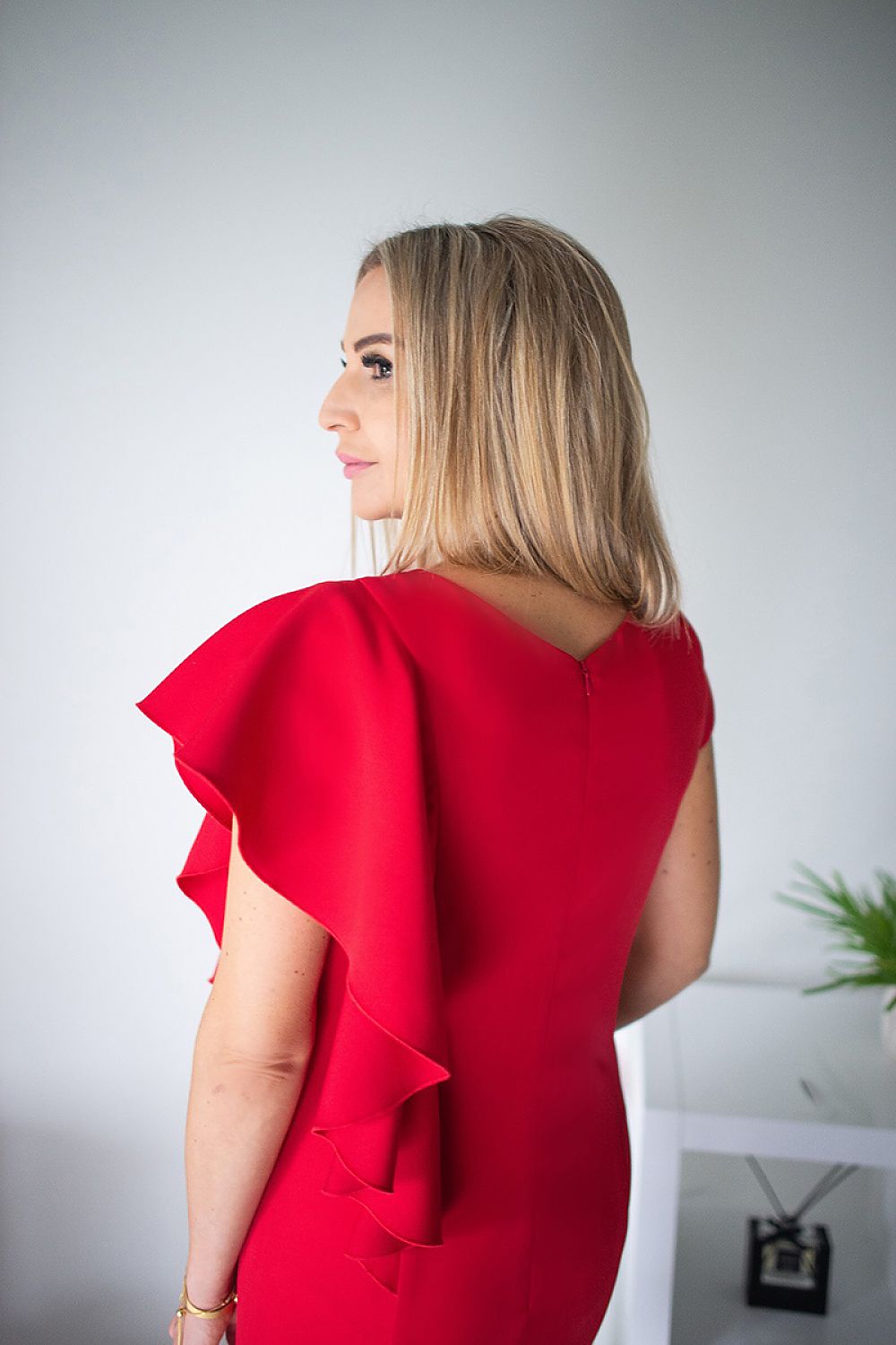 Plus Size Alverisse Gold Ruffle Cocktail Dress