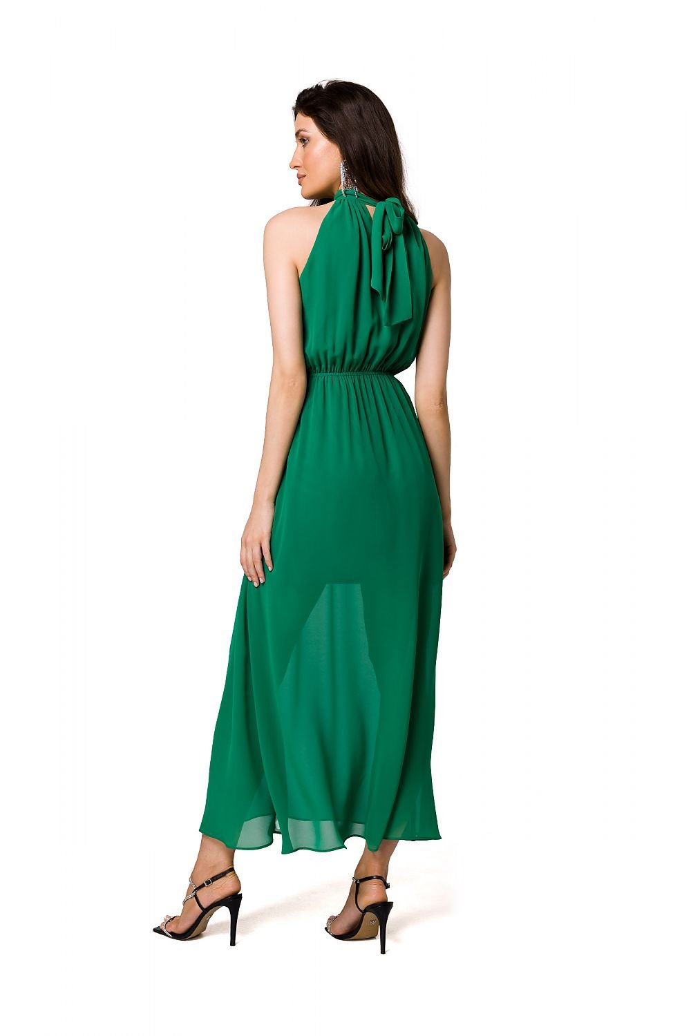Aurelia Halter-Neck Chiffon Midi Dress