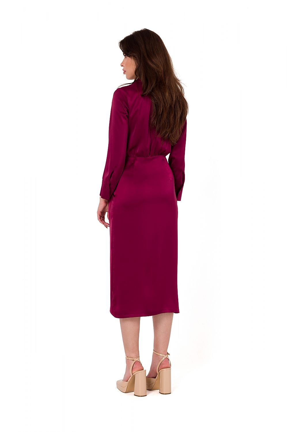 Averelle Satin Pleated Dress