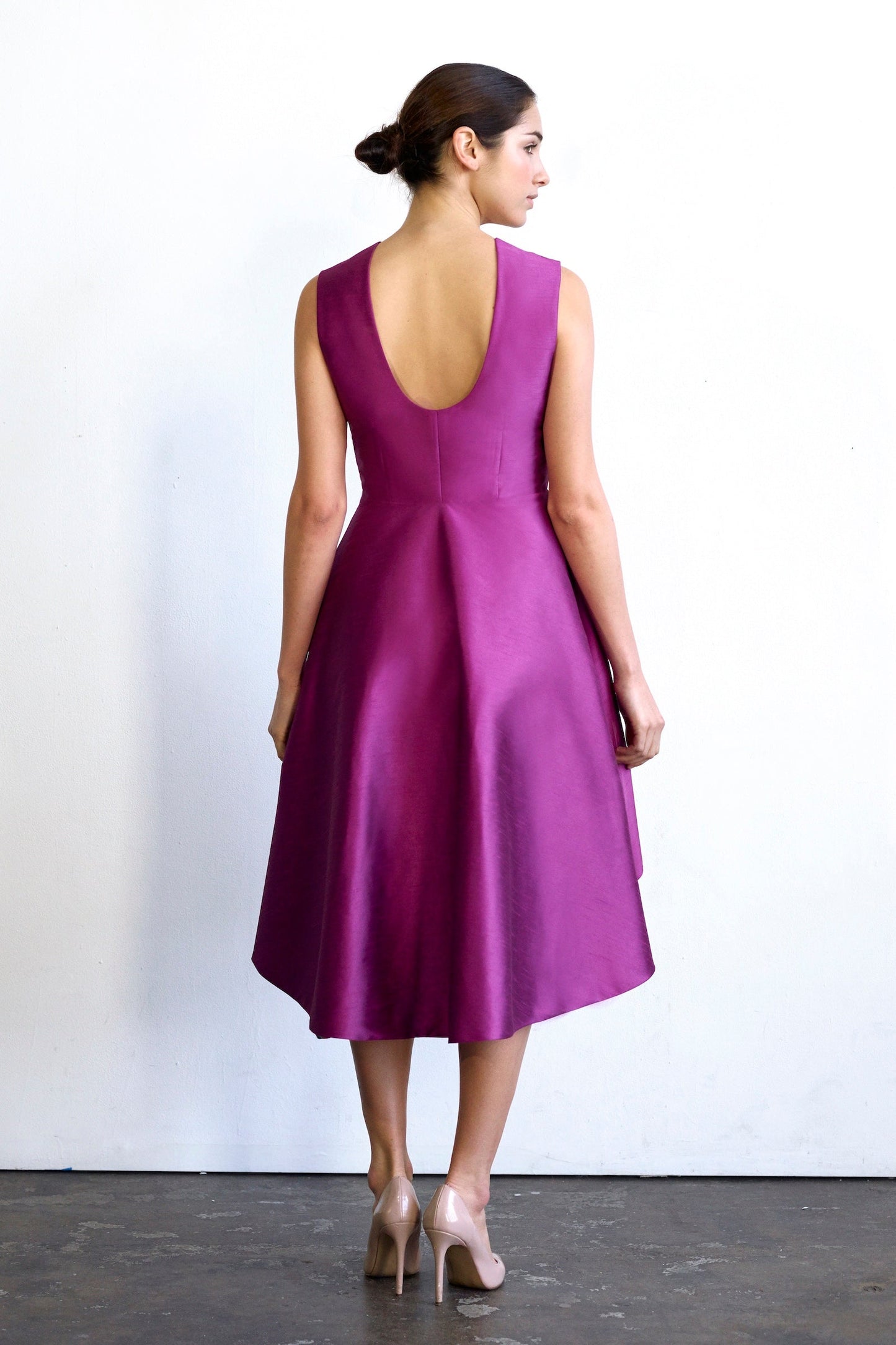 Eliora Open-Back Pink Hi-Lo Dress