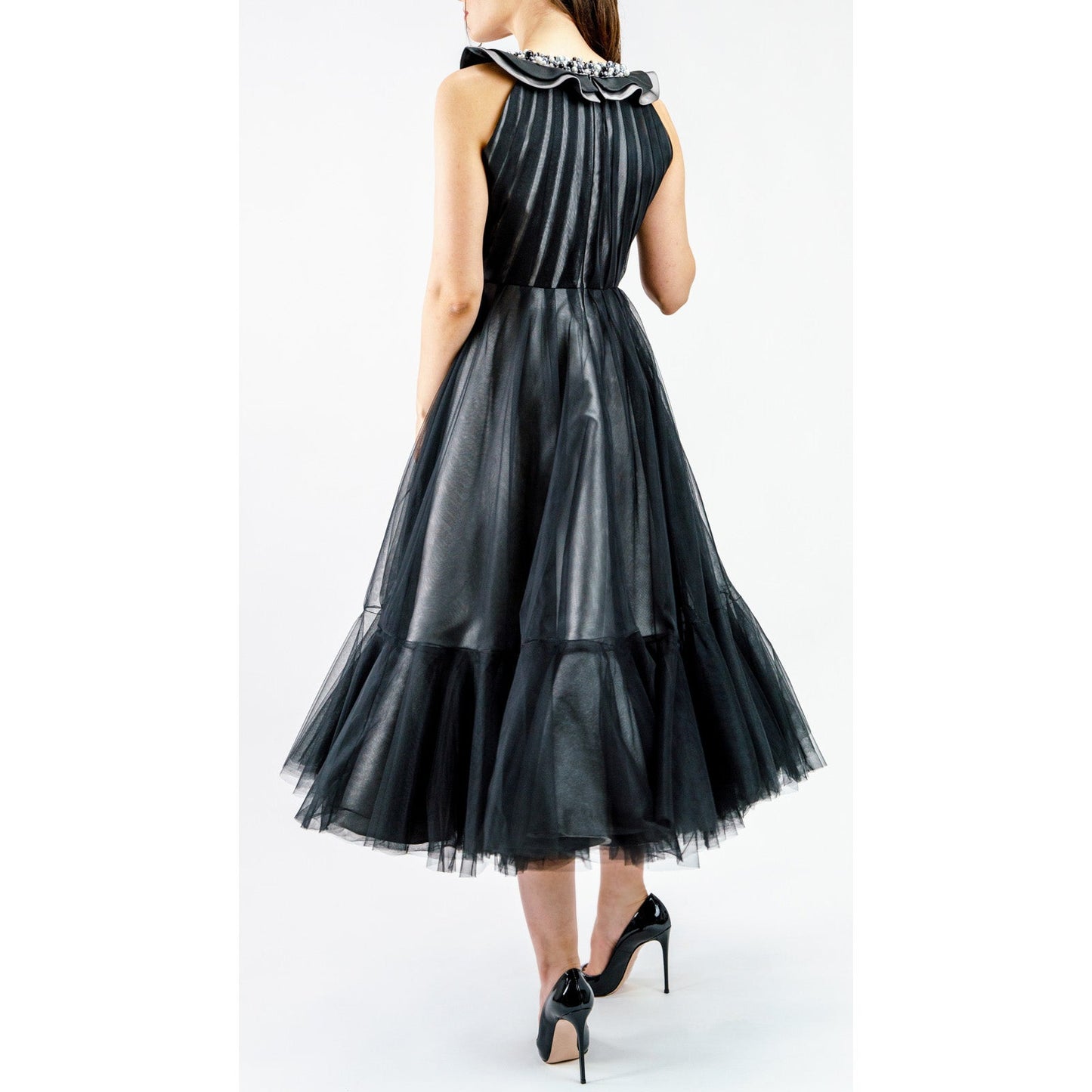 Melanira Pearl Tulle Midi Dress