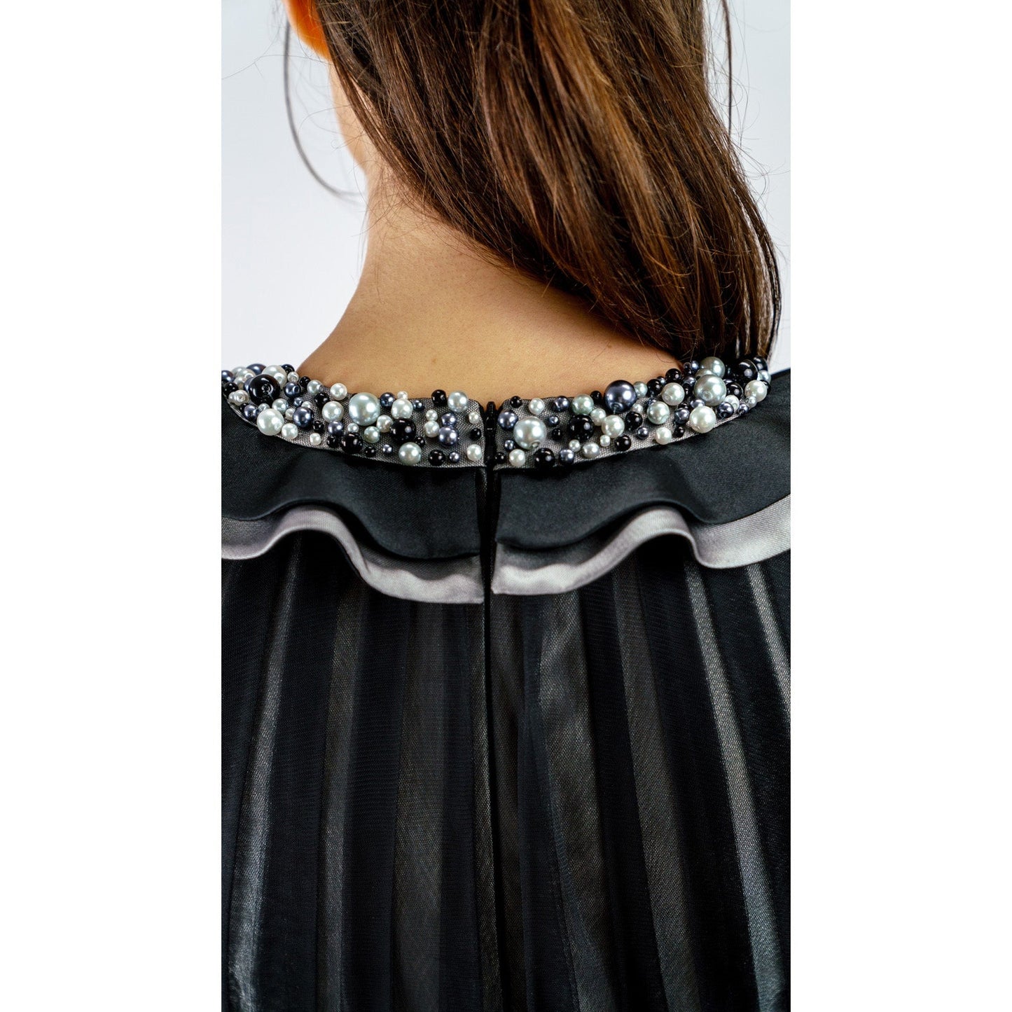 Melanira Pearl Tulle Midi Dress