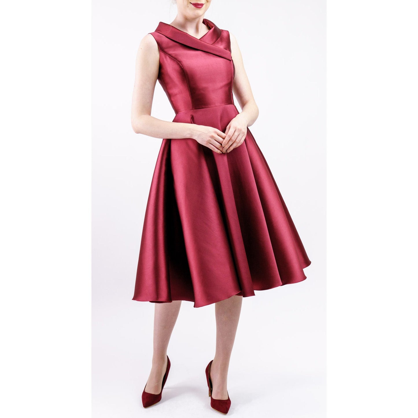 Leonelle Mikado Asymmetric Collar Dress