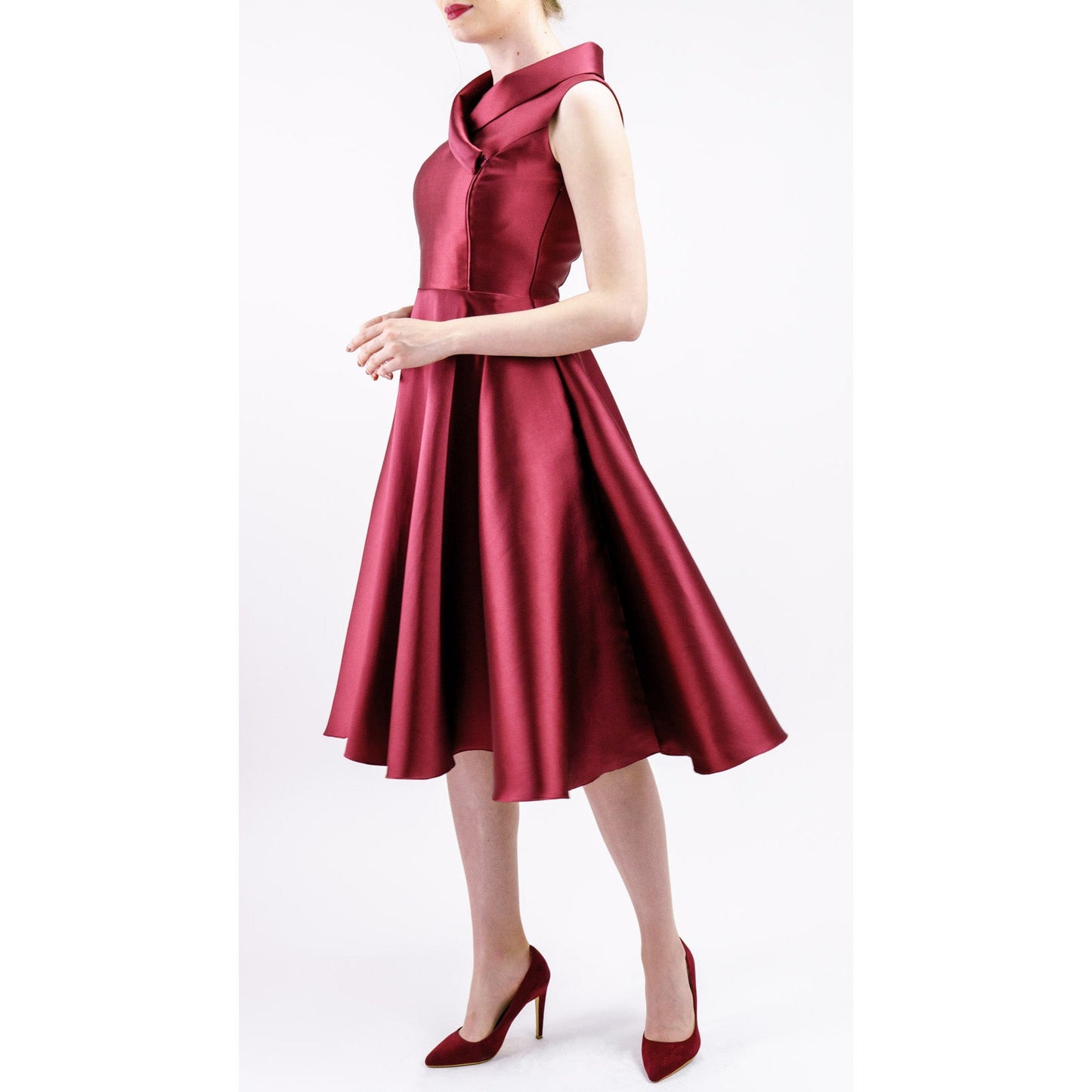 Leonelle Mikado Asymmetric Collar Dress