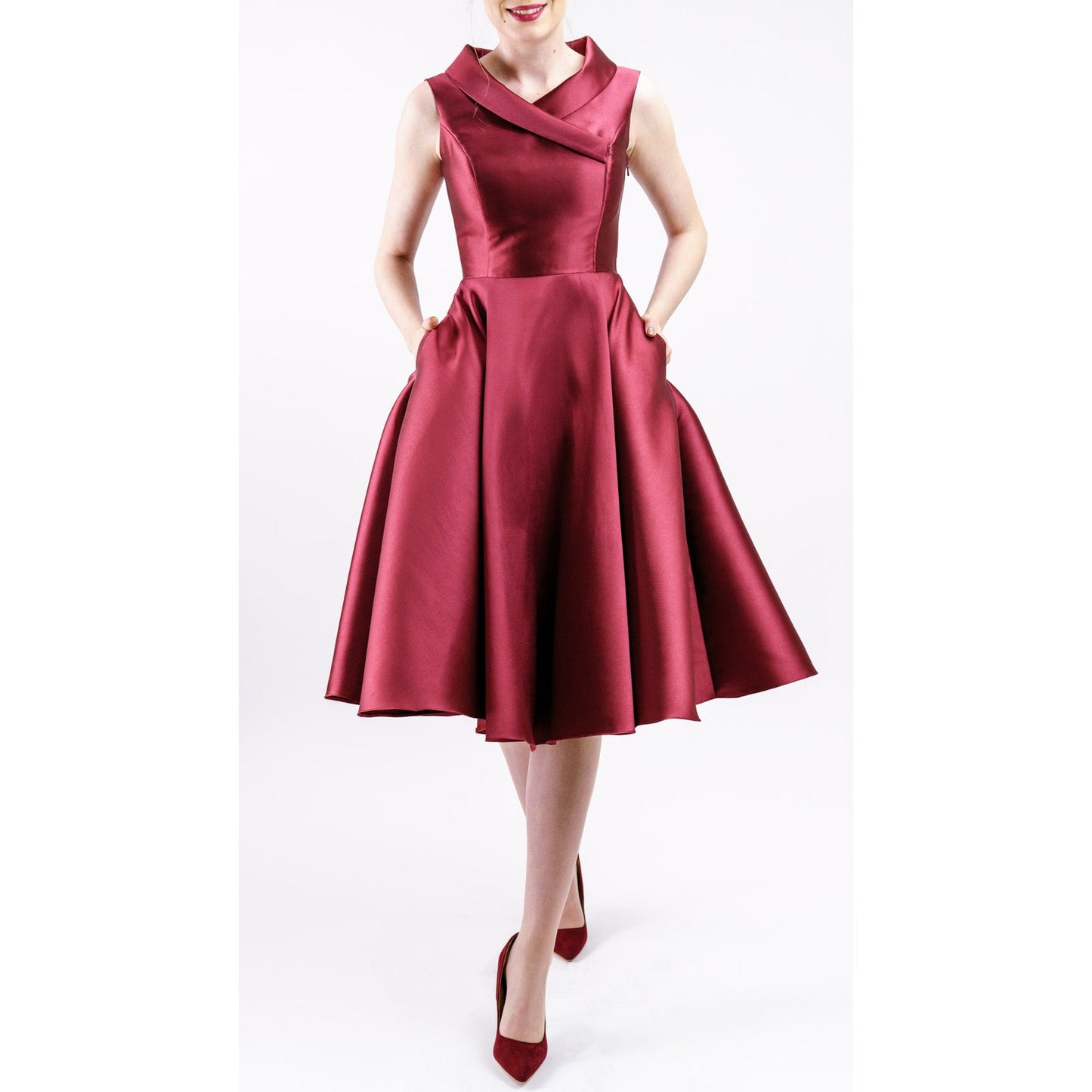 Leonelle Mikado Asymmetric Collar Dress