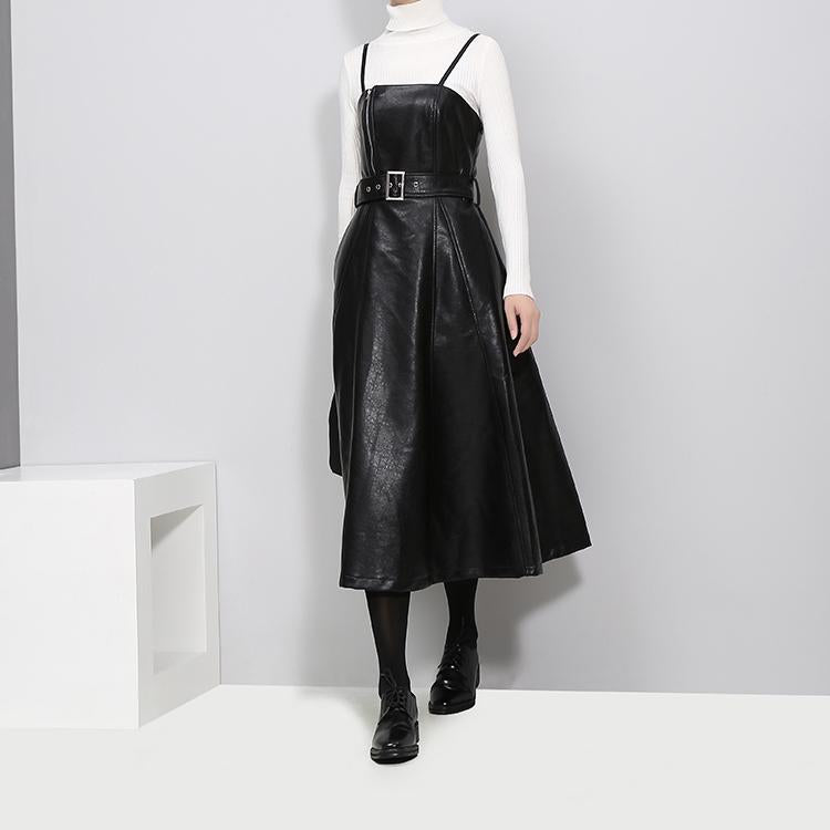 Vylar Vegan Leather A‑Line Dress