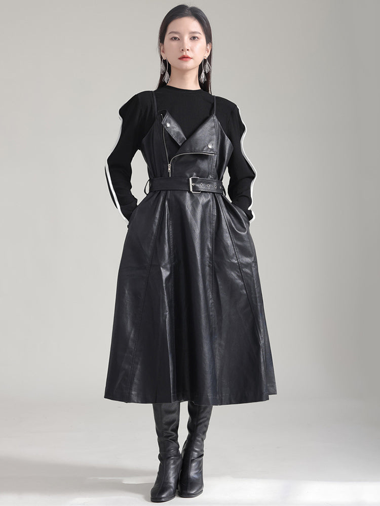 Vylar Vegan Leather A‑Line Dress