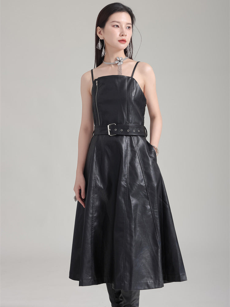 Vylar Vegan Leather A‑Line Dress