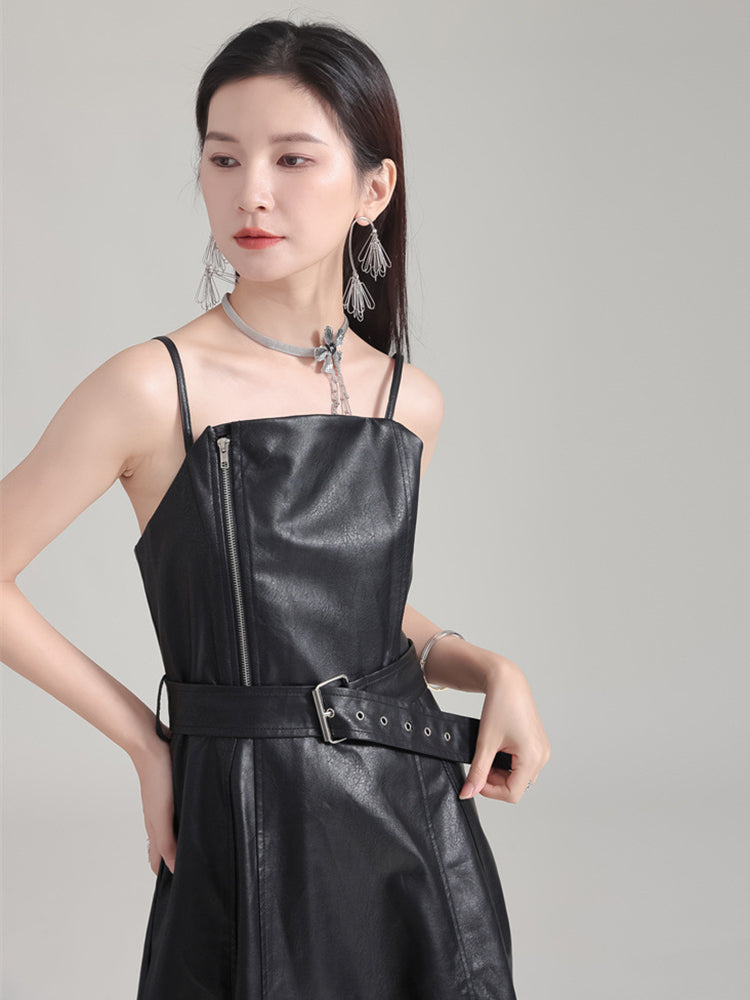Vylar Vegan Leather A‑Line Dress